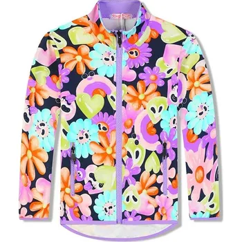 Dětská móda DÍVČÍ MIKINA BAREVNÁ KYTKA FM9327 Velikost: 98, Barva: Fialková