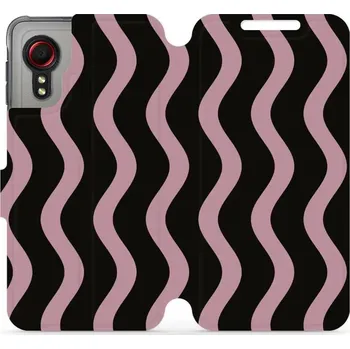 Pouzdro na mobilní telefon Flipové pouzdro Mobiwear - Samsung Galaxy Xcover 5 - VA54S Fialové vlnky (Knížkové flip pouzdro, obal, kryt na mobil Samsung Galaxy Xcover 5 - VA54S Fialové vlnky, materiál Umělá kůže + TPU - ochrana 360°, stojánek, silikonová vanička, magnetické zavírání
