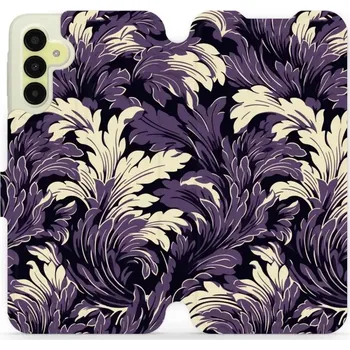 Pouzdro na mobilní telefon Flipové pouzdro Mobiwear - Samsung Galaxy A15 / A15 5G - VA46S Fialové rostliny (Knížkové flip pouzdro, obal, kryt na mobil Samsung Galaxy A15 / A15 5G - VA46S Fialové rostliny, materiál Umělá kůže + TPU - ochrana 360°, stojánek, silikonová vanička,)