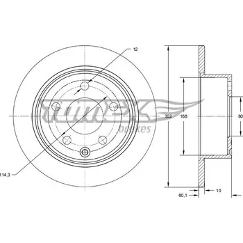 Brzdový kotouč Brzdový kotouč TOMEX Brakes TX 73-66