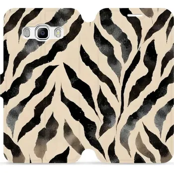 Pouzdro na mobilní telefon Flipové pouzdro Mobiwear - Samsung Galaxy J5 2016 - VA53S Zebří (Knížkové flip pouzdro, obal, kryt na mobil Samsung Galaxy J5 2016 - VA53S Zebří, materiál Umělá kůže + TPU - ochrana 360°, stojánek, silikonová vanička, magnetické zavírání)