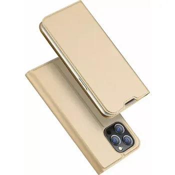Pouzdro na mobilní telefon Prémiové flip pouzdro DUX DUCIS SKIN na mobil Apple iPhone 14 Pro Max - zlatavé (Flipové knížkové vyklápěcí pouzdro DUX DUCIS SKIN na mobilní telefon Apple iPhone 14 Pro Max zlatavé)