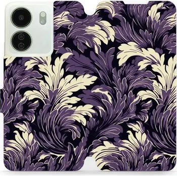 Pouzdro na mobilní telefon Flipové pouzdro Mobiwear - Xiaomi Redmi 13C / Poco C65 - VA46S Fialové rostliny (Knížkové flip pouzdro, obal, kryt na mobil Xiaomi Redmi 13C / Poco C65 - VA46S Fialové rostliny, materiál Umělá kůže + TPU - ochrana 360°, stojánek, silikonová vanička,)