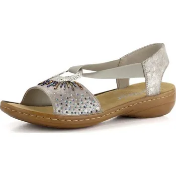Dámské sandále Rieker metalické sandály s gumičkou Rose-Metallic 60880-90 - 37 | P682644