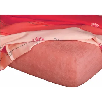 Prostěradlo Froté prostěradlo losos - 90x200/20 cm jednolůžko