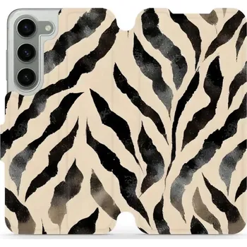 Pouzdro na mobilní telefon Flipové pouzdro Mobiwear - Samsung Galaxy S23 - VA53S Zebří (Knížkové flip pouzdro, obal, kryt na mobil Samsung Galaxy S23 - VA53S Zebří, materiál Umělá kůže + TPU - ochrana 360°, stojánek, silikonová vanička, magnetické zavírání)