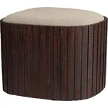 Šedý čalouněný taburet DUTCHBONE BAY 39 x 52 cm s úložným prostorem