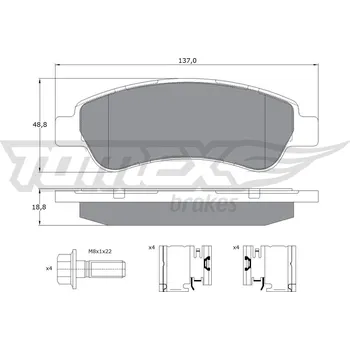 Brzdová destička Sada brzdových destiček, kotoučová brzda TOMEX Brakes TX 14-41