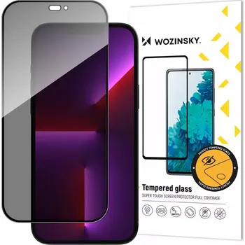 Ochranné sklo Wozinsky Privacy na celý displej Apple iPhone 14 Pro černé s privátním filtrem proti sledování (9145576258231) (Wozinsky Privacy Glass Tempered Glass for Apple iPhone 14 Pro with Anti Spy Privacy Filter)