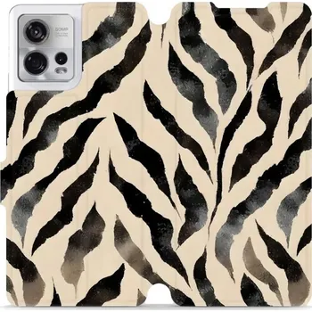 Pouzdro na mobilní telefon Flipové pouzdro Mobiwear - Motorola Edge 30 Fusion - VA53S Zebří (Knížkové flip pouzdro, obal, kryt na mobil Motorola Edge 30 Fusion - VA53S Zebří, materiál Umělá kůže + TPU - ochrana 360°, stojánek, silikonová vanička, magnetické zavírání)