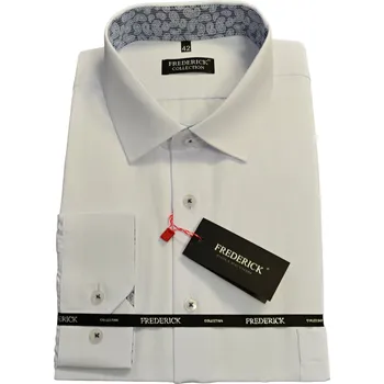 Pánská košile Pánská košile s dlouhým rukávem - střih REGULAR - vzor F663 - bíla barva - 52