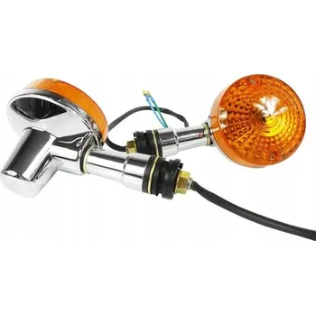 Osvětlení pro motocykl blikač blinkr přední pravý / levý oranžový - chrom Suzuki GN - homologované