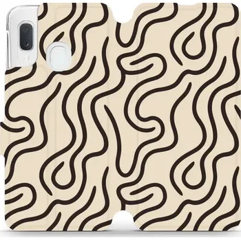 Pouzdro na mobilní telefon Flipové pouzdro Mobiwear - Samsung Galaxy A20e - VA60S Linky (Knížkové flip pouzdro, obal, kryt na mobil Samsung Galaxy A20e - VA60S Linky, materiál Umělá kůže + TPU - ochrana 360°, stojánek, silikonová vanička, magnetické zavírání)