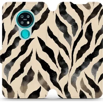 Pouzdro na mobilní telefon Flipové pouzdro Mobiwear - Nokia 7.2 / Nokia 6.2 - VA53S Zebří (Knížkové flip pouzdro, obal, kryt na mobil Nokia 7.2 / Nokia 6.2 - VA53S Zebří, materiál Umělá kůže + TPU - ochrana 360°, stojánek, silikonová vanička, magnetické zavírání)