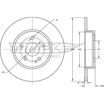 Brzdový kotouč Brzdový kotouč TOMEX Brakes TX 74-06