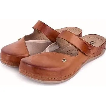 Dámské pantofle Sanja Ristić Dámské kožené nazouváky na hallux Leontýna hnědá velikost obuv dospělí 36