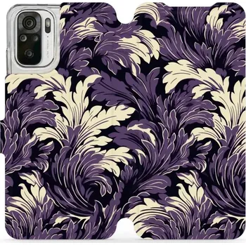 Pouzdro na mobilní telefon Flipové pouzdro Mobiwear - Xiaomi Redmi Note 10 / 10S - VA46S Fialové rostliny (Knížkové flip pouzdro, obal, kryt na mobil Xiaomi Redmi Note 10 / 10S - VA46S Fialové rostliny, materiál Umělá kůže + TPU - ochrana 360°, stojánek, silikonová vanička,)