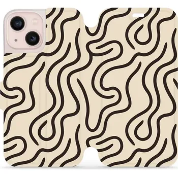 Pouzdro na mobilní telefon Flipové pouzdro Mobiwear - Apple iPhone 13 Mini - VA60S Linky (Knížkové flip pouzdro, obal, kryt na mobil Apple iPhone 13 Mini - VA60S Linky, materiál Umělá kůže + TPU - ochrana 360°, stojánek, silikonová vanička, magnetické zavírání)