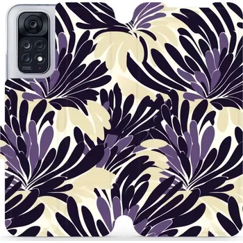 Pouzdro na mobilní telefon Flipové pouzdro Mobiwear - Xiaomi Redmi Note 11 / 11S - VA47S Fialová flóra (Knížkové flip pouzdro, obal, kryt na mobil Xiaomi Redmi Note 11 / 11S - VA47S Fialová flóra, materiál Umělá kůže + TPU - ochrana 360°, stojánek, silikonová vanička, magnetické)