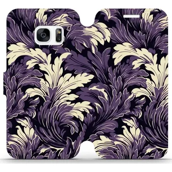 Pouzdro na mobilní telefon Flipové pouzdro Mobiwear - Samsung Galaxy S7 - VA46S Fialové rostliny (Knížkové flip pouzdro, obal, kryt na mobil Samsung Galaxy S7 - VA46S Fialové rostliny, materiál Umělá kůže + TPU - ochrana 360°, stojánek, silikonová vanička, magnetické zavírání)