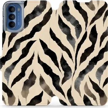 Pouzdro na mobilní telefon Flipové pouzdro Mobiwear - Motorola Moto G41 - VA53S Zebří (Knížkové flip pouzdro, obal, kryt na mobil Motorola Moto G41 - VA53S Zebří, materiál Umělá kůže + TPU - ochrana 360°, stojánek, silikonová vanička, magnetické zavírání)