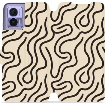 Pouzdro na mobilní telefon Flipové pouzdro Mobiwear - Motorola Edge 30 Neo - VA60S Linky (Knížkové flip pouzdro, obal, kryt na mobil Motorola Edge 30 Neo - VA60S Linky, materiál Umělá kůže + TPU - ochrana 360°, stojánek, silikonová vanička, magnetické zavírání)