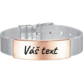 Náramek Luxusní personalizovaný výrazný náramek s gravírováním - Vlastní text Barva: Růžová
