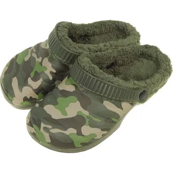 Pánská zimní obuv Pánské kroksy zateplené maskáčové zelené (kroksy pánské, zelené)