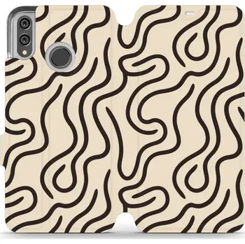 Pouzdro na mobilní telefon Flipové pouzdro Mobiwear - Honor 8X - VA60S Linky (Knížkové flip pouzdro, obal, kryt na mobil Honor 8X - VA60S Linky, materiál Umělá kůže + TPU - ochrana 360°, stojánek, silikonová vanička, magnetické zavírání)