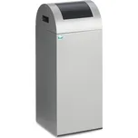 Nádoba na odpad, ocelový plech, samozhášecí, 60 litrů, stříbrná, antracitová klapka pro vhazování