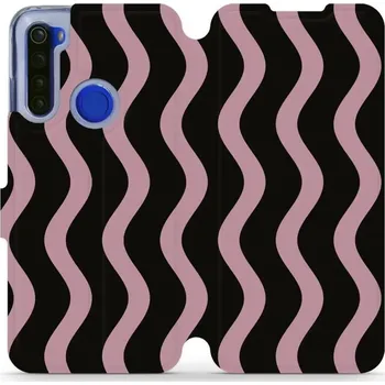 Pouzdro na mobilní telefon Flipové pouzdro Mobiwear - Xiaomi Redmi Note 8T - VA54S Fialové vlnky (Knížkové flip pouzdro, obal, kryt na mobil Xiaomi Redmi Note 8T - VA54S Fialové vlnky, materiál Umělá kůže + TPU - ochrana 360°, stojánek, silikonová vanička, magnetické zavírání)
