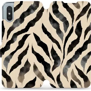 Pouzdro na mobilní telefon Flipové pouzdro Mobiwear - Xiaomi Redmi 9A / 9AT - VA53S Zebří (Knížkové flip pouzdro, obal, kryt na mobil Xiaomi Redmi 9A / 9AT - VA53S Zebří, materiál Umělá kůže + TPU - ochrana 360°, stojánek, silikonová vanička, magnetické zavírání)
