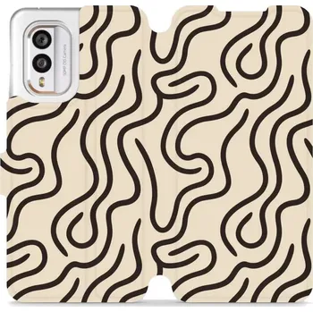 Pouzdro na mobilní telefon Flipové pouzdro Mobiwear - Nokia X30 5G - VA60S Linky (Knížkové flip pouzdro, obal, kryt na mobil Nokia X30 5G - VA60S Linky, materiál Umělá kůže + TPU - ochrana 360°, stojánek, silikonová vanička, magnetické zavírání)