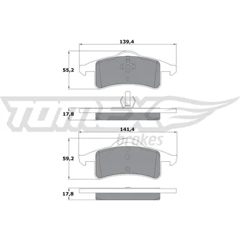 Brzdová destička Sada brzdových destiček, kotoučová brzda TOMEX Brakes TX 14-90