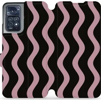 Pouzdro na mobilní telefon Flipové pouzdro Mobiwear - Xiaomi Redmi Note 11 Pro 5G - VA54S Fialové vlnky (Knížkové flip pouzdro, obal, kryt na mobil Xiaomi Redmi Note 11 Pro 5G - VA54S Fialové vlnky, materiál Umělá kůže + TPU - ochrana 360°, stojánek, silikonová vanička, magnetické)