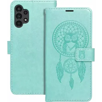 Pouzdro na mobilní telefon Flipové pouzdro Coolcase Mezzo Zelený lapač snů na mobil Samsung Galaxy A13 (Flip kryt či obal Forcell MEZZO na mobil Samsung Galaxy A13 - Zelený lapač snů)