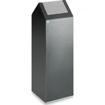 Nádoba na odpad, z ocelového plechu, samozhášecí, 89 litrů, šedá, stříbrné víko