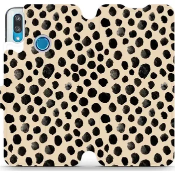 Pouzdro na mobilní telefon Flipové pouzdro Mobiwear - Huawei P Smart 2019 / Honor 10 Lite - VA50S Černé puntíky (Knížkové flip pouzdro, obal, kryt na mobil Huawei P Smart 2019 / Honor 10 Lite - VA50S Černé puntíky, materiál Umělá kůže + TPU - ochrana 360°, stojánek, silikonová)