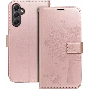 Pouzdro na mobilní telefon Flipové pouzdro Coolcase Mezzo na mobil Samsung Galaxy A34 5G - Tree rose gold (Flip kryt či obal Forcell MEZZO na mobil Samsung Galaxy A34 5G - Tree rose gold)