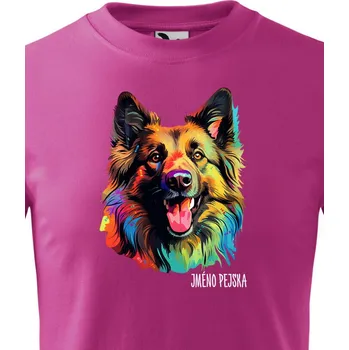 Dětské tričko Belgický ovčák Tervuren, Barva Purpurová, Velikost 122 cm/6 roků, Canvas Dětské tričko 2427