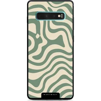 Pouzdro na mobilní telefon Lesklý kryt Mobiwear Glossy - Samsung Galaxy S10 Plus - GA57G Zelené a béžové zkrouceniny (Prémiové lesklé pouzdro, obal, kryt Mobiwear Glossy na mobil Samsung Galaxy S10 Plus - GA57G Zelené a béžové zkrouceniny, materiál Plast + TPU silikon - krytí po)