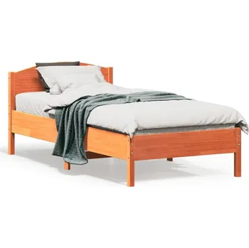 Postel vidaXL Postel bez matrace 90 x 190 cm masivní borovice [842623] Barva: Hnědá