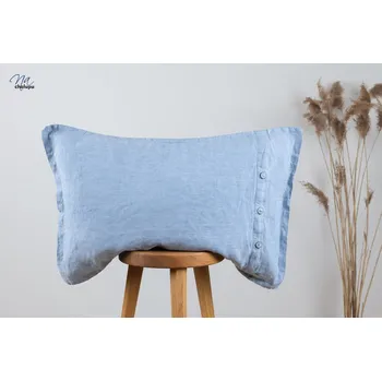 Dekorativní polštářek Polštářek len modrá melange 40x65cm