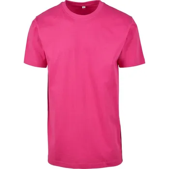 Build your Brand Pánské tričko vyšší gramáže BY004 Barva: Růžová, Velikost: 5XL