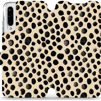 Pouzdro na mobilní telefon Flipové pouzdro Mobiwear - Xiaomi Mi A3 - VA50S Černé puntíky (Knížkové flip pouzdro, obal, kryt na mobil Xiaomi Mi A3 - VA50S Černé puntíky, materiál Umělá kůže + TPU - ochrana 360°, stojánek, silikonová vanička, magnetické zavírání)