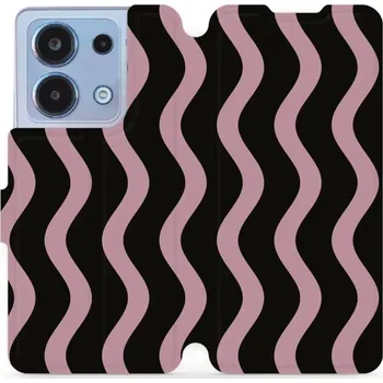 Pouzdro na mobilní telefon Flipové pouzdro Mobiwear - Xiaomi Redmi Note 13 4G - VA54S Fialové vlnky (Knížkové flip pouzdro, obal, kryt na mobil Xiaomi Redmi Note 13 4G - VA54S Fialové vlnky, materiál Umělá kůže + TPU - ochrana 360°, stojánek, silikonová vanička, magnetické zavírání