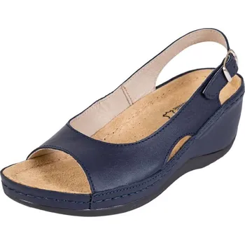 Dámská zdravotní obuv Buxa Dámská zdravotní kožená obuv na klínku BZ330 - Tmavě modrá Velikost: 39