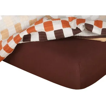 Prostěradlo Jersey prostěradlo tmavě hnědá - 90x200/20 cm jednolůžko