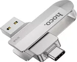 Fleška USB Flash disk HOCO UD10 s kapacitou 32 GB USB 3.0 s konektorem USB a USB-C (HOCO pendrive Wide UD10 USB + Typ C 32GB USB3.0)