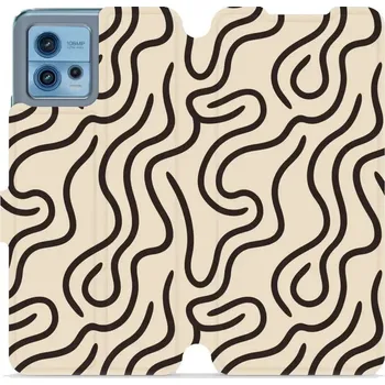 Pouzdro na mobilní telefon Flipové pouzdro Mobiwear - Motorola Moto G72 - VA60S Linky (Knížkové flip pouzdro, obal, kryt na mobil Motorola Moto G72 - VA60S Linky, materiál Umělá kůže + TPU - ochrana 360°, stojánek, silikonová vanička, magnetické zavírání)